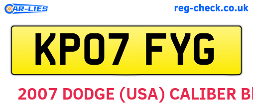 KP07FYG are the vehicle registration plates.