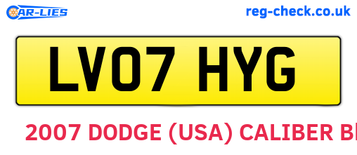 LV07HYG are the vehicle registration plates.