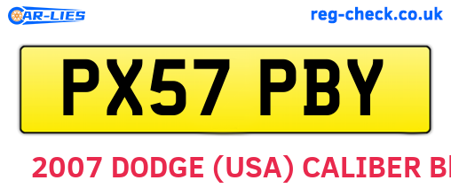 PX57PBY are the vehicle registration plates.