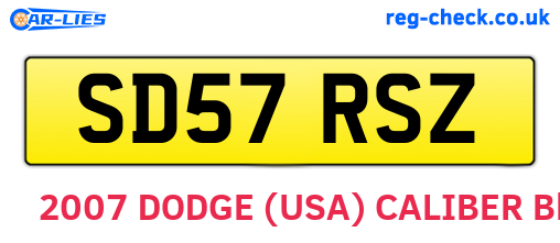 SD57RSZ are the vehicle registration plates.