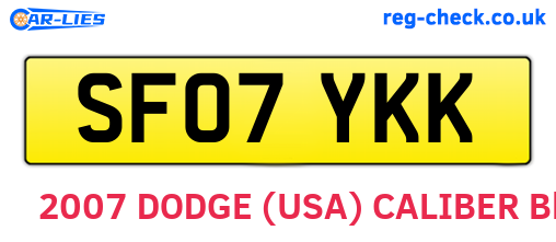 SF07YKK are the vehicle registration plates.