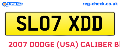 SL07XDD are the vehicle registration plates.