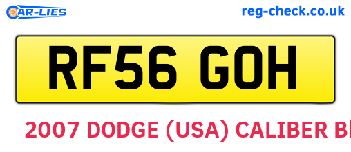 RF56GOH are the vehicle registration plates.