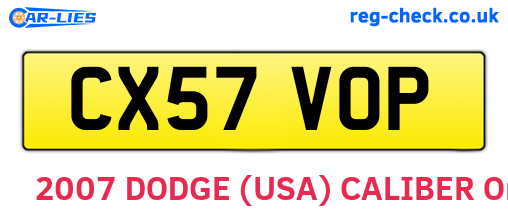 CX57VOP are the vehicle registration plates.