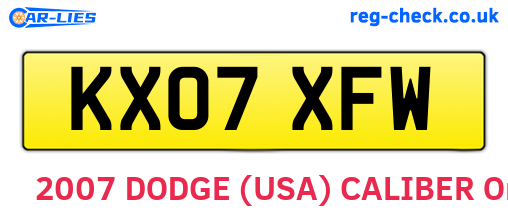 KX07XFW are the vehicle registration plates.