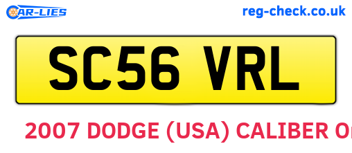 SC56VRL are the vehicle registration plates.