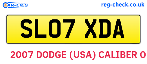 SL07XDA are the vehicle registration plates.