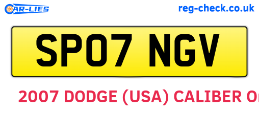 SP07NGV are the vehicle registration plates.