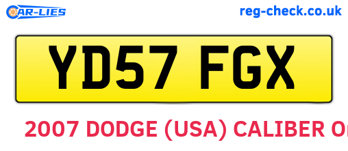 YD57FGX are the vehicle registration plates.