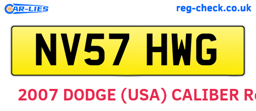 NV57HWG are the vehicle registration plates.
