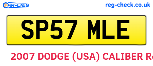 SP57MLE are the vehicle registration plates.