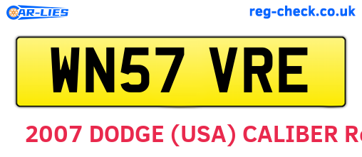 WN57VRE are the vehicle registration plates.