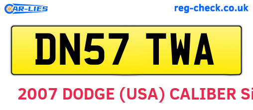 DN57TWA are the vehicle registration plates.