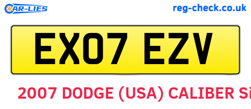 EX07EZV are the vehicle registration plates.