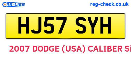 HJ57SYH are the vehicle registration plates.