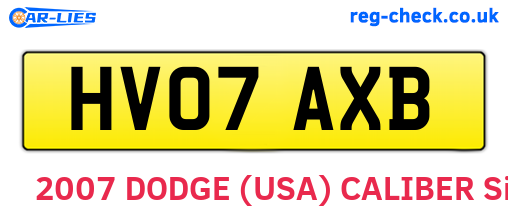 HV07AXB are the vehicle registration plates.