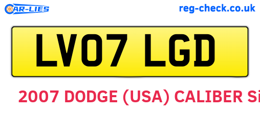 LV07LGD are the vehicle registration plates.