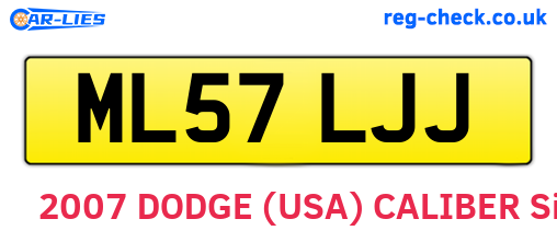 ML57LJJ are the vehicle registration plates.