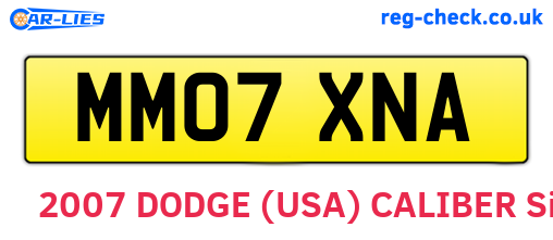 MM07XNA are the vehicle registration plates.