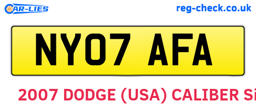NY07AFA are the vehicle registration plates.