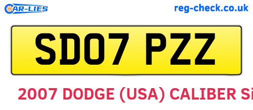 SD07PZZ are the vehicle registration plates.