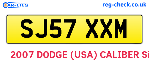 SJ57XXM are the vehicle registration plates.