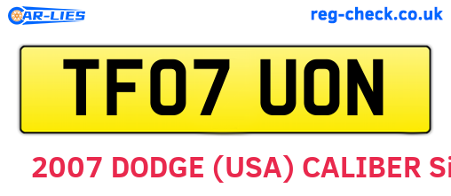 TF07UON are the vehicle registration plates.