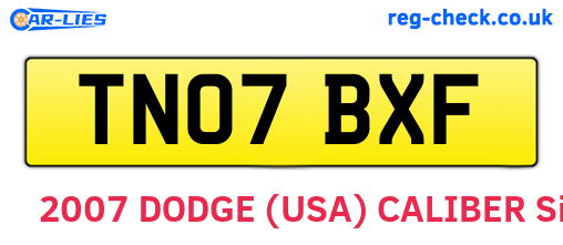 TN07BXF are the vehicle registration plates.