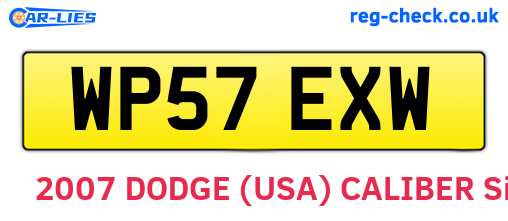 WP57EXW are the vehicle registration plates.