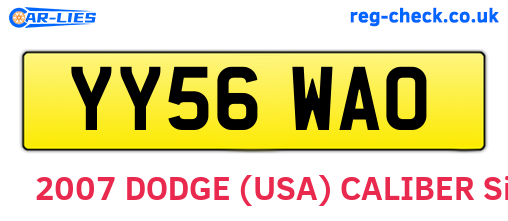 YY56WAO are the vehicle registration plates.