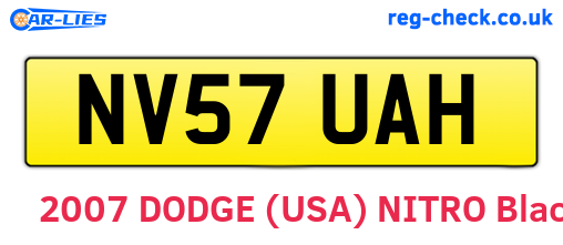 NV57UAH are the vehicle registration plates.