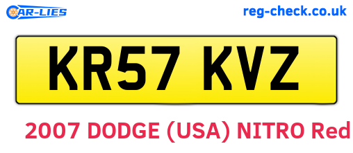 KR57KVZ are the vehicle registration plates.