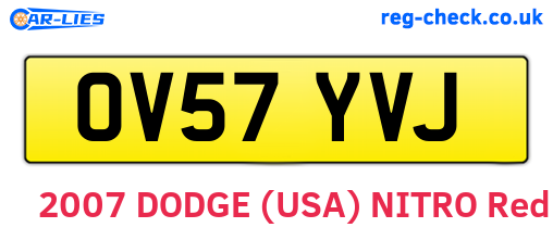 OV57YVJ are the vehicle registration plates.