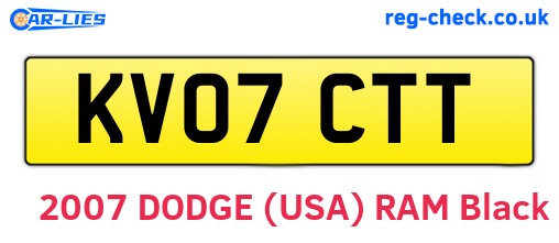 KV07CTT are the vehicle registration plates.