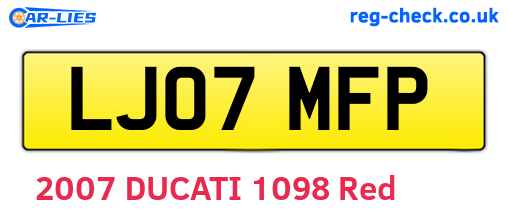 LJ07MFP are the vehicle registration plates.