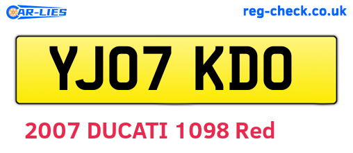 YJ07KDO are the vehicle registration plates.