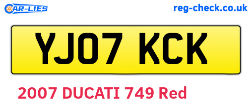 YJ07KCK are the vehicle registration plates.