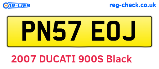 PN57EOJ are the vehicle registration plates.