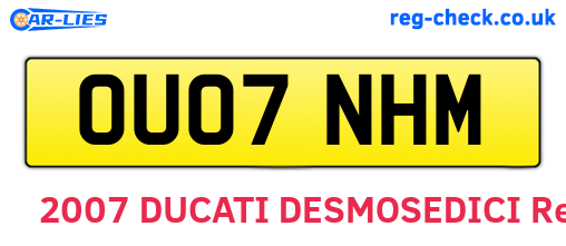 OU07NHM are the vehicle registration plates.