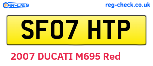 SF07HTP are the vehicle registration plates.