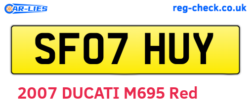 SF07HUY are the vehicle registration plates.