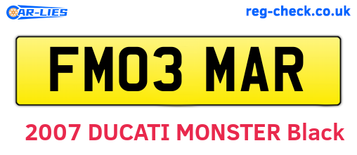 FM03MAR are the vehicle registration plates.