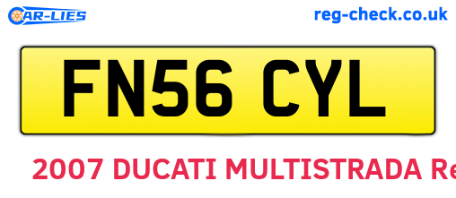 FN56CYL are the vehicle registration plates.