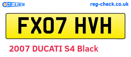 FX07HVH are the vehicle registration plates.