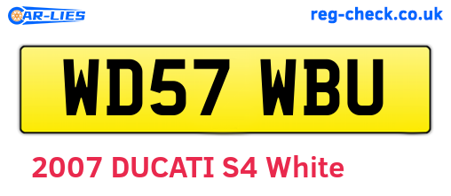 WD57WBU are the vehicle registration plates.