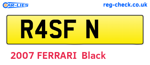 R4SFN are the vehicle registration plates.