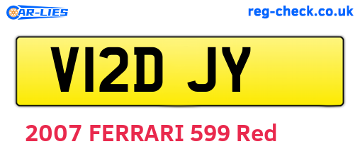V12DJY are the vehicle registration plates.