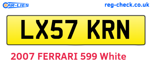 LX57KRN are the vehicle registration plates.