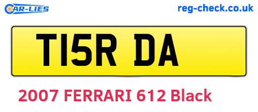 T15RDA are the vehicle registration plates.