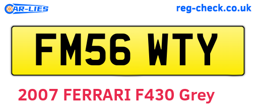 FM56WTY are the vehicle registration plates.